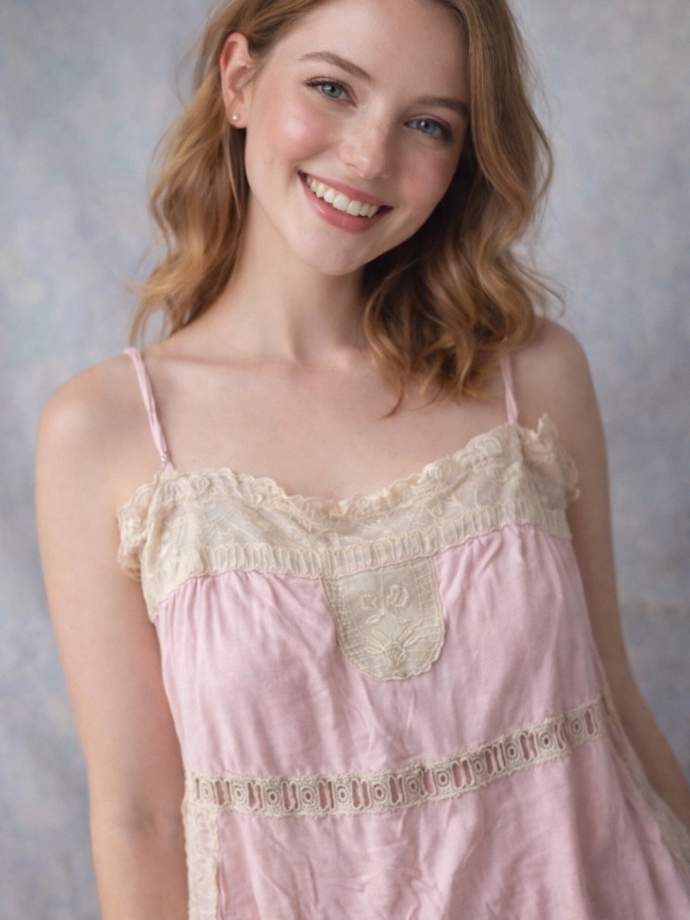Vintage Ralph Lauren Pink Lace Slip Dress L Coquette Y2K 90s Nightgown